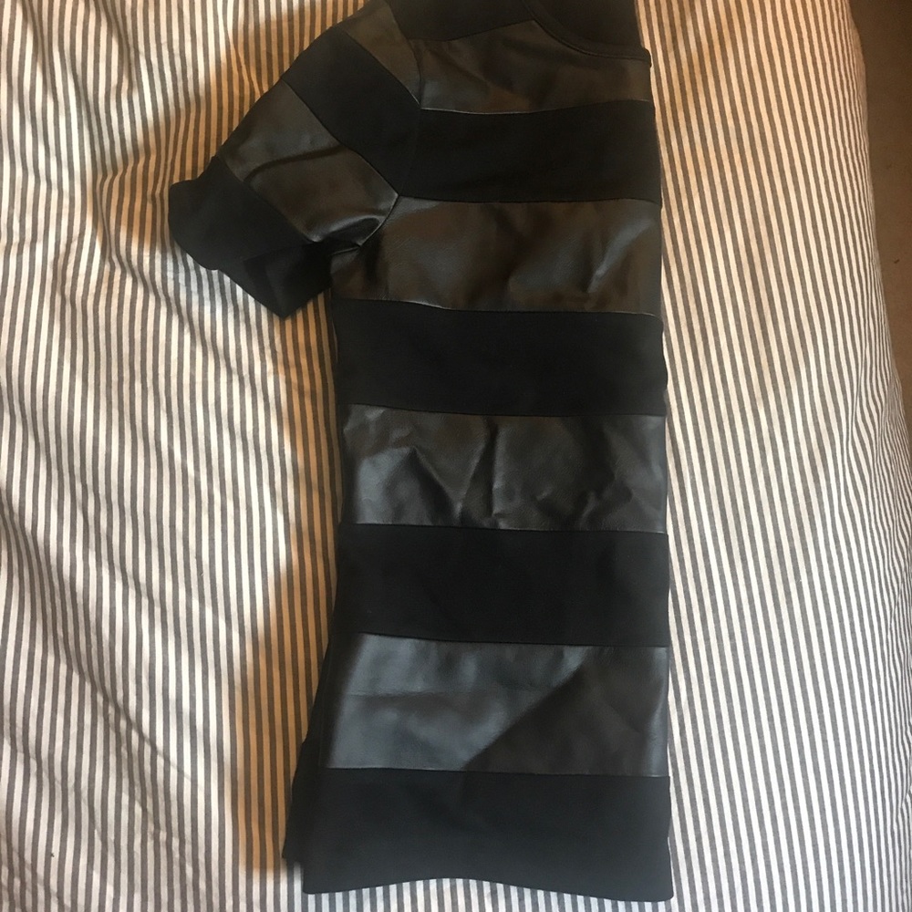 Michael Kors black Faux Leather short sleeve